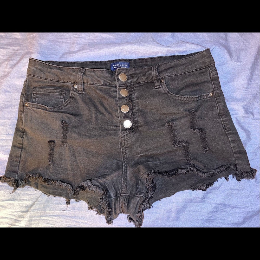 Black Denim Shorts